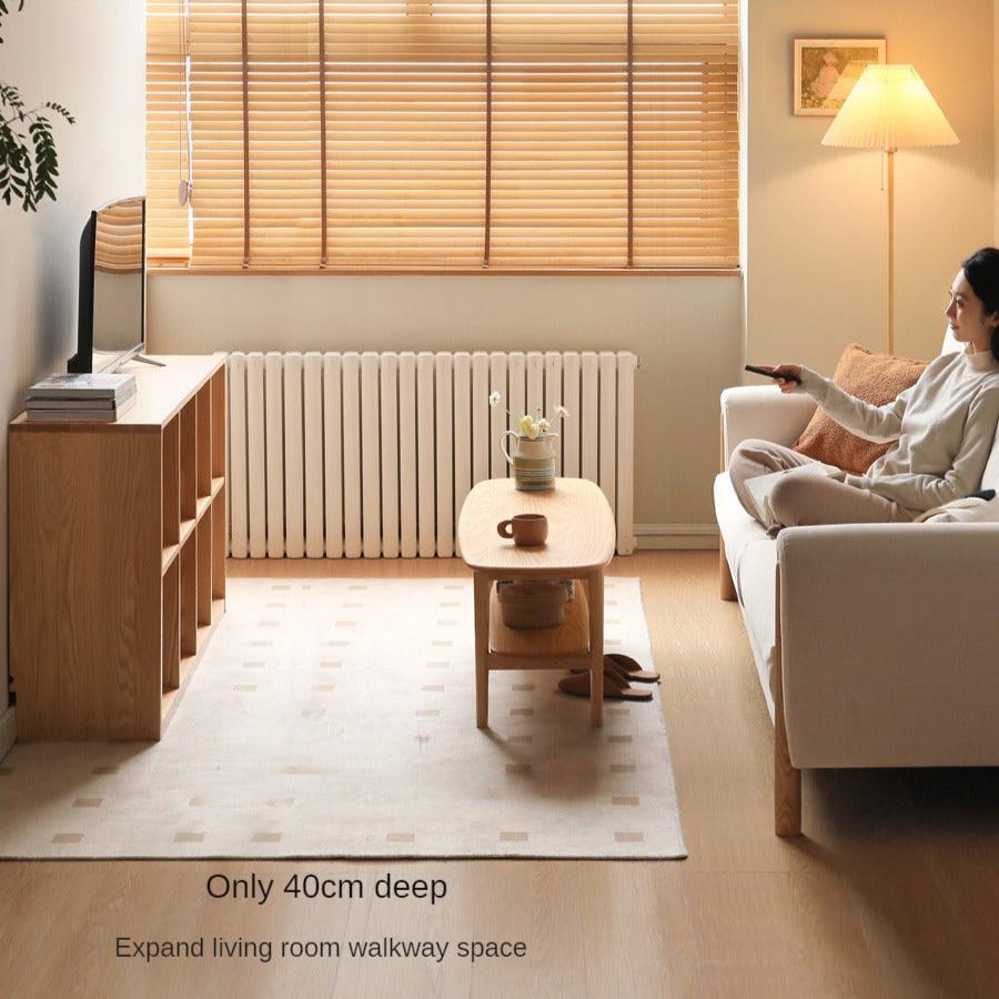 Oak Solid Wood Minimalist Ultra Narrow Coffee Table