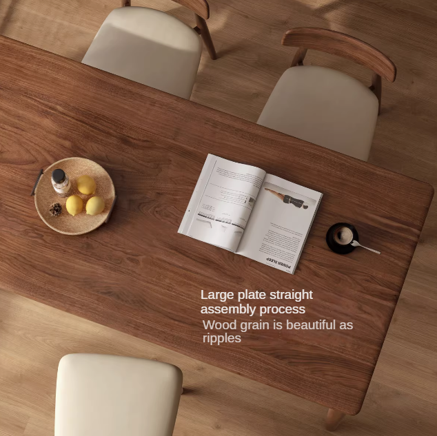 Black Walnut Solid Wood Rectangular Long Dining Table