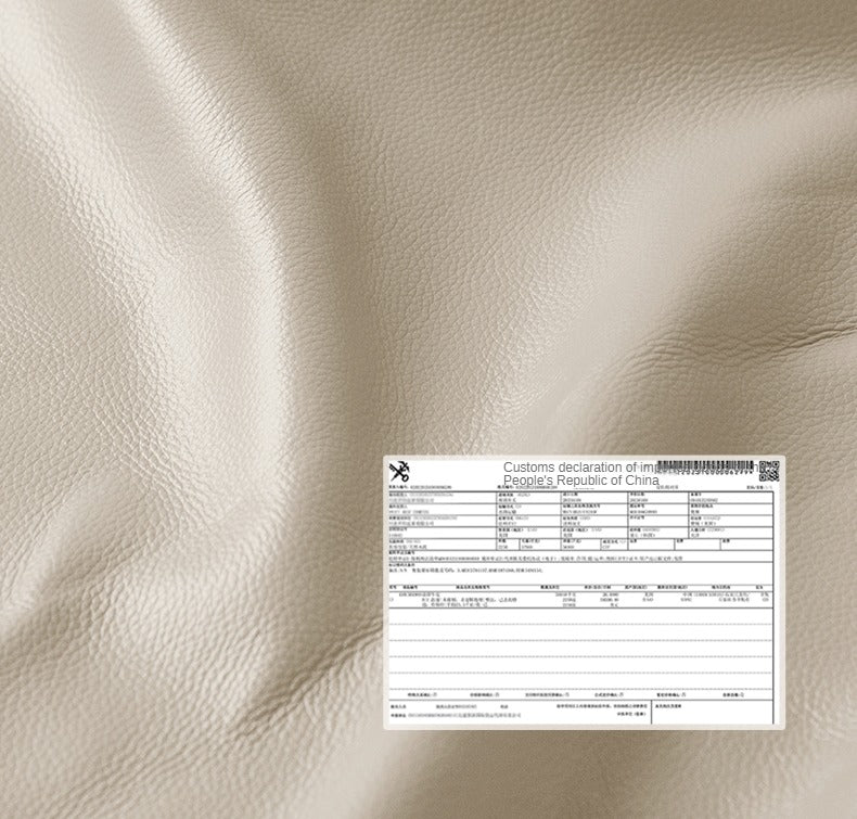 Leather Straight White Italian Sofa.