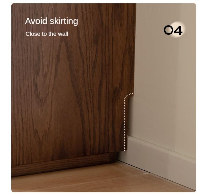 Oak Solid Wood Retro Style Retractable Dressing Table.