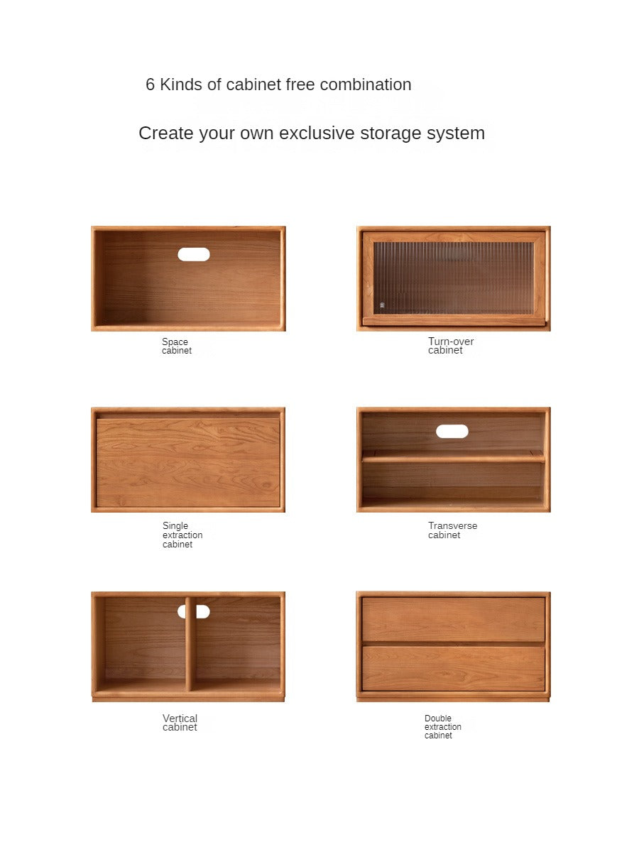 Cherry Solid Wood Free Combination Bookcase.