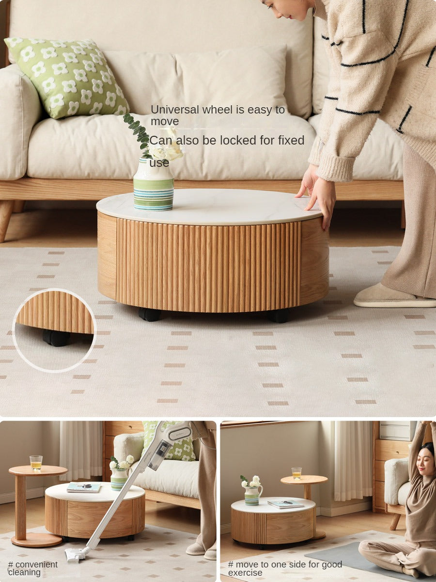 Oak Solid Wood Rock Plate Coffee Table