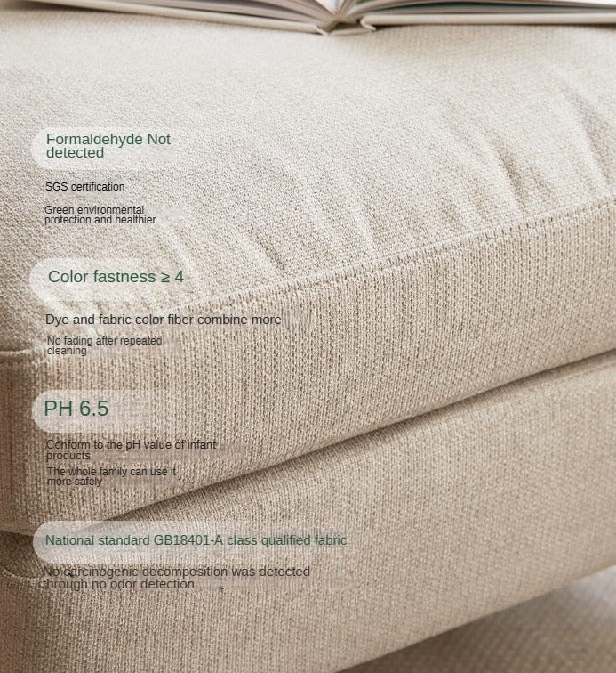 Beech Solid Wood Fabric Footstool