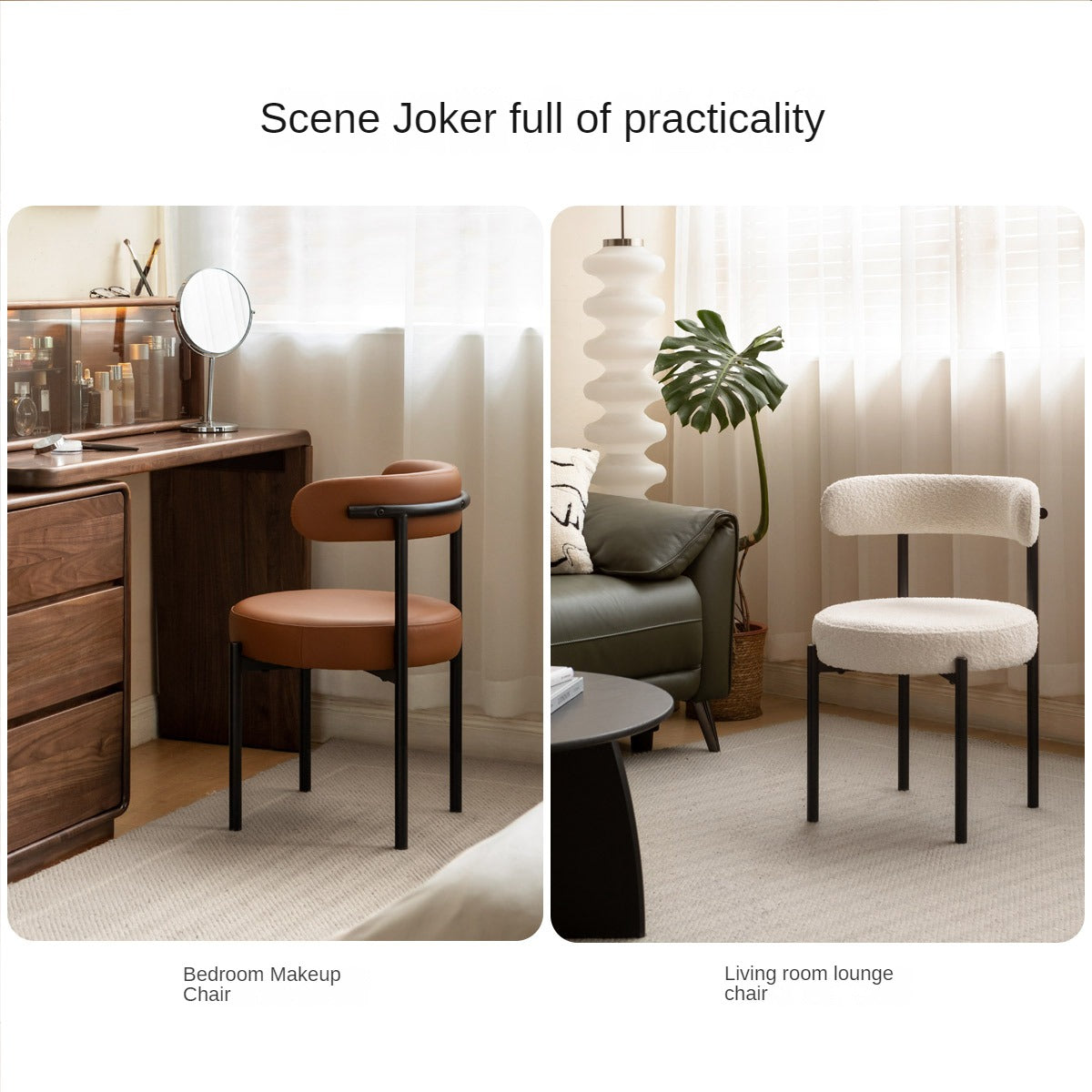 Fabric, Organic Leather Dressing Cream Style Makeup Stool
