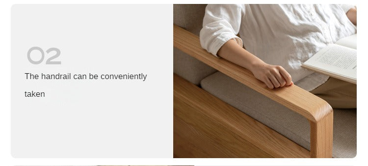 Oak, Ash Solid Woof Folding Storage Sofa Bed.
