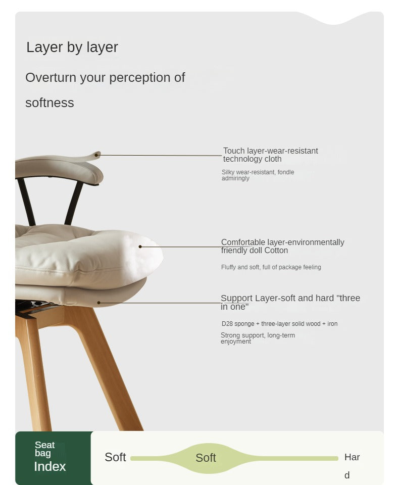 Beech Solid Wood Rotating Chair Technical Fabric.