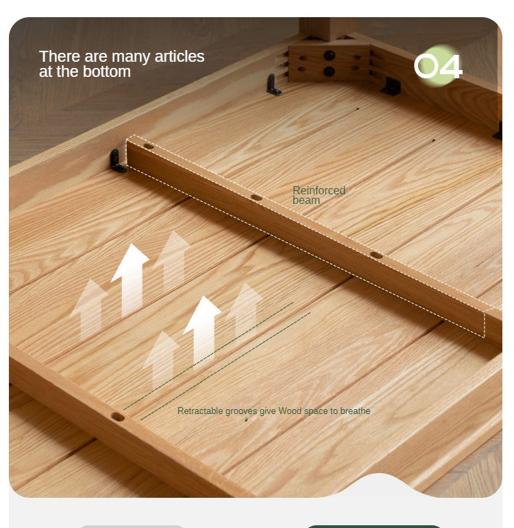 Oak Solid Wood, Solid Rubberwood Nordic Dining Table