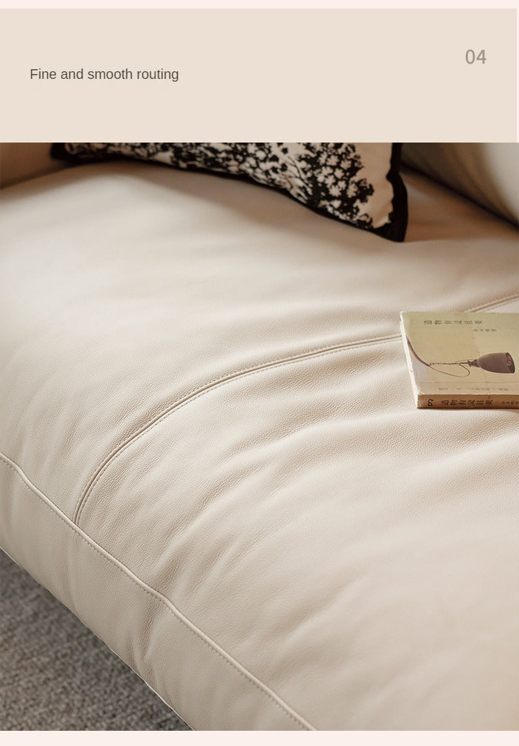 Black Walnut, Ash Solid Wood Leather High Back Sofa,