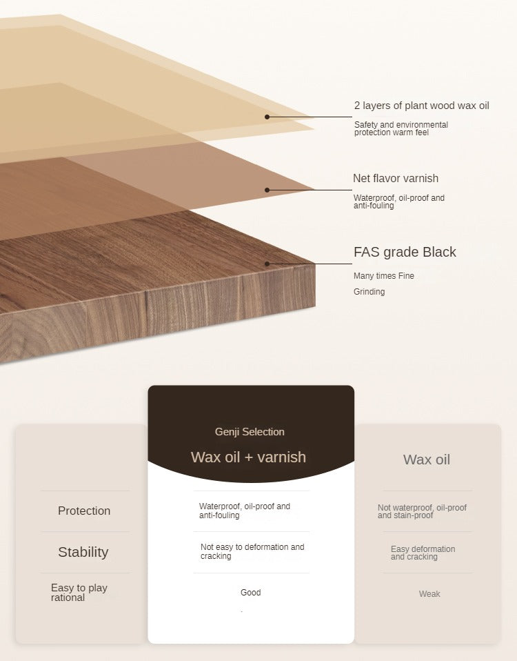 Black Walnut, Ash, Sandalwood Solid Wood Round Dining Table