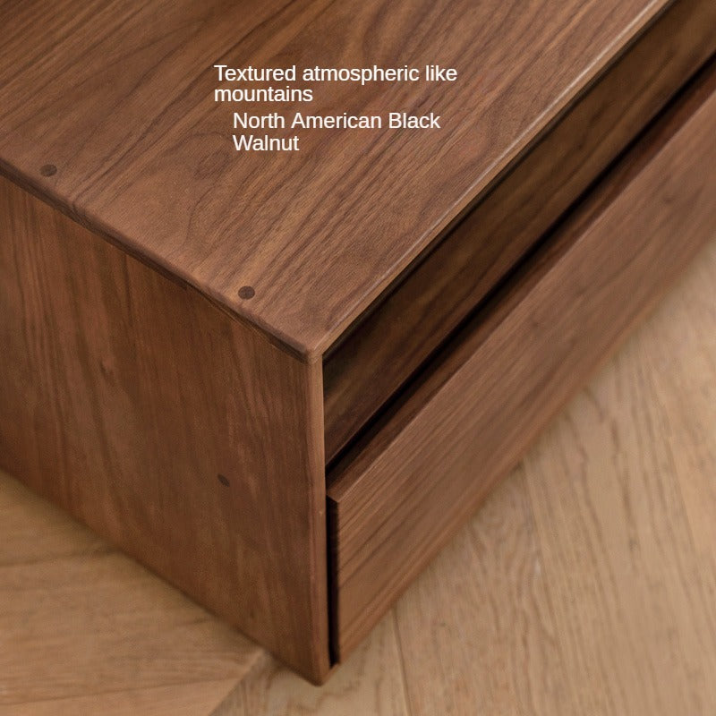 Black Walnut, Ash Solid Wood Large Capacity Floor TV Table.