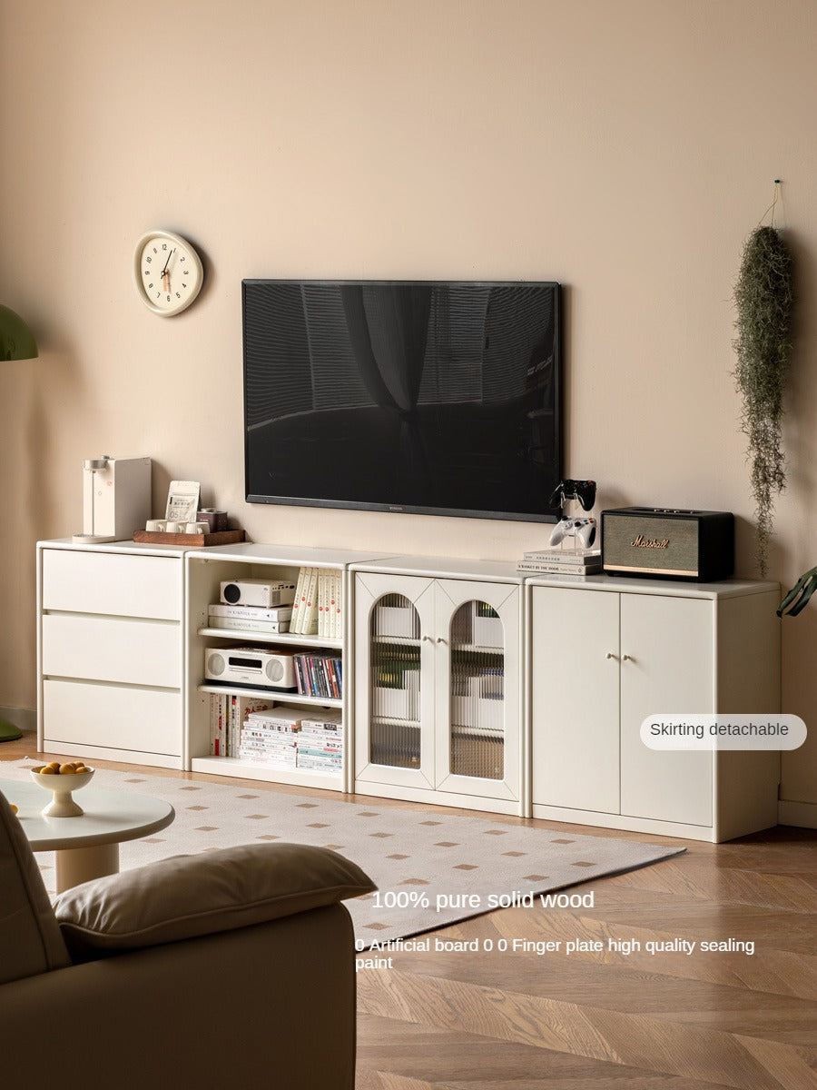Poplar Solid Wood Combinable Storage TV Cabinet.