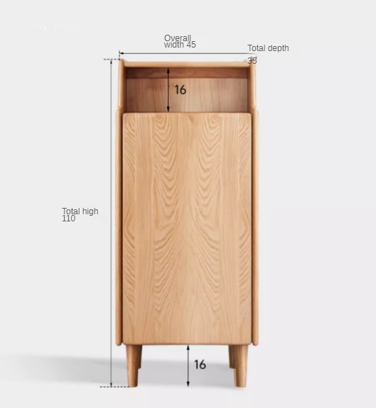 Oak Solid Wood Narrow Style With Doorshoe Cabinet