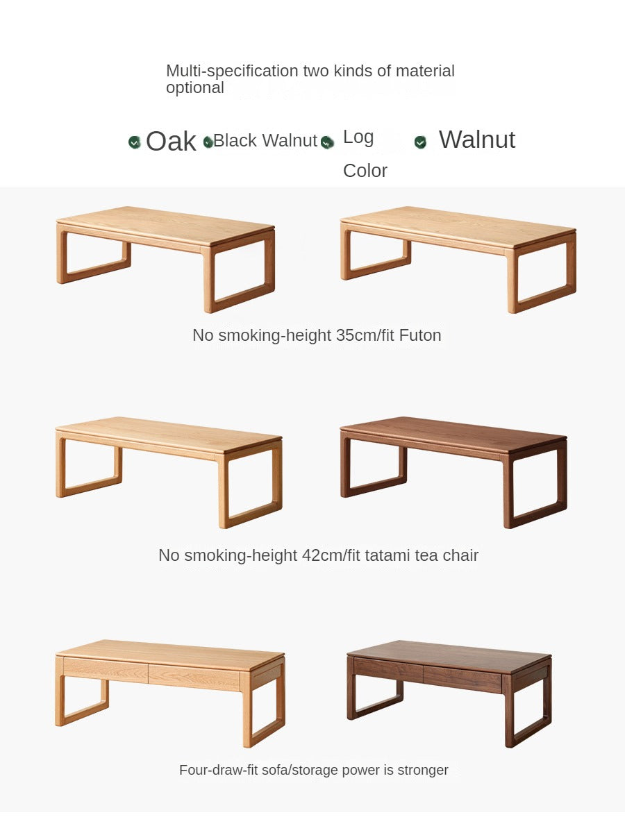 Oak, Black Walnut, Ash Solid Wood Japanese Style Tea Table