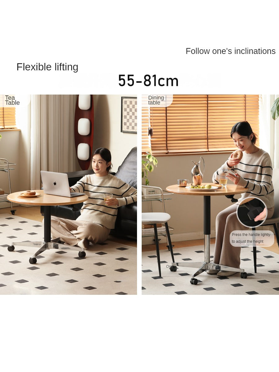 Black Walnut, Oak, Cherry, Poplar Solid Wood Lifting Movable Side Table