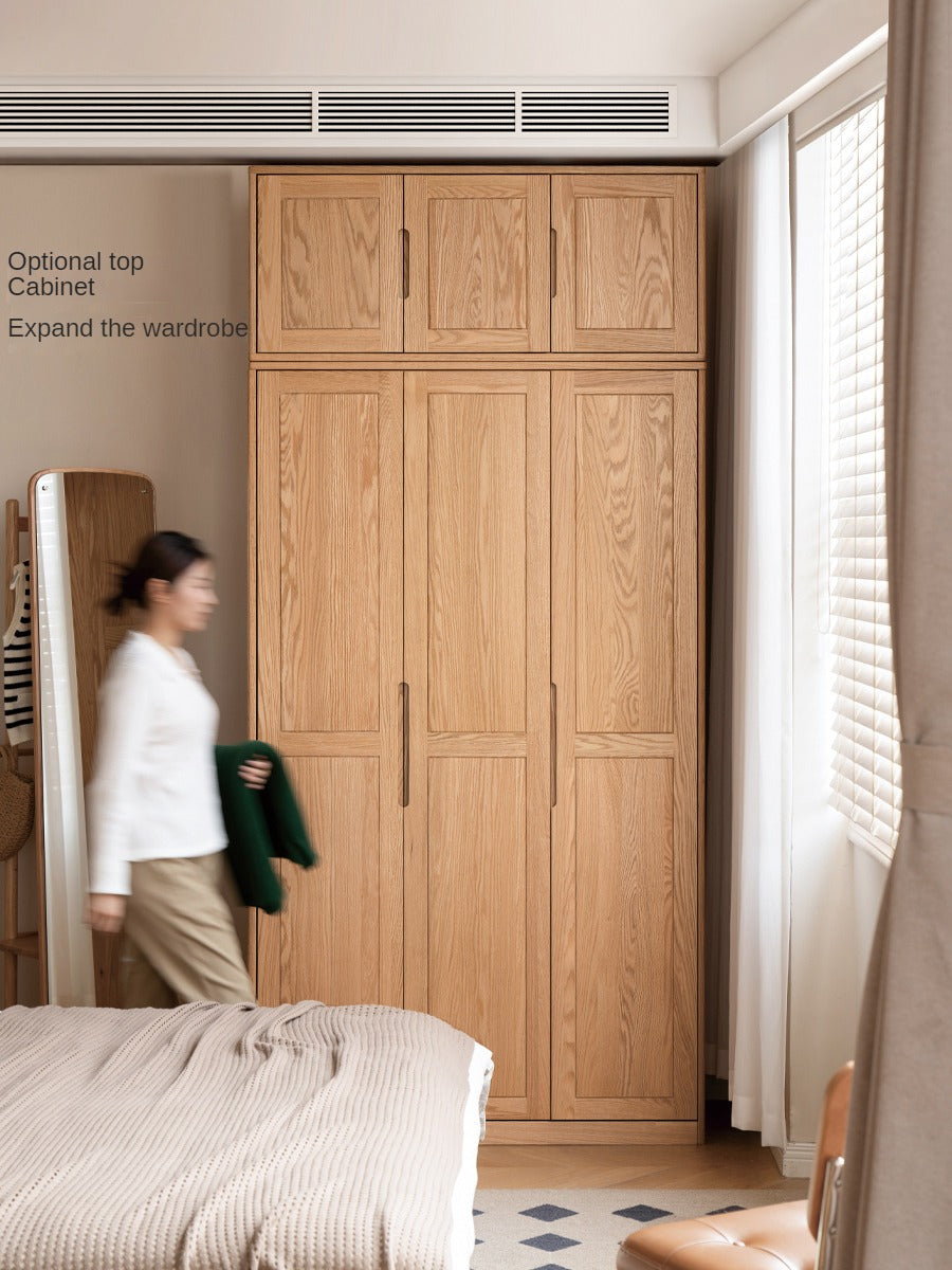 Oak Solid Wood Narrow Wardrobe.