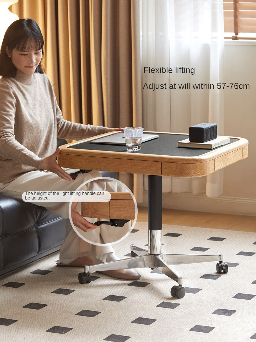 Oak Solid Wood Movable Square Lift Coffee Table