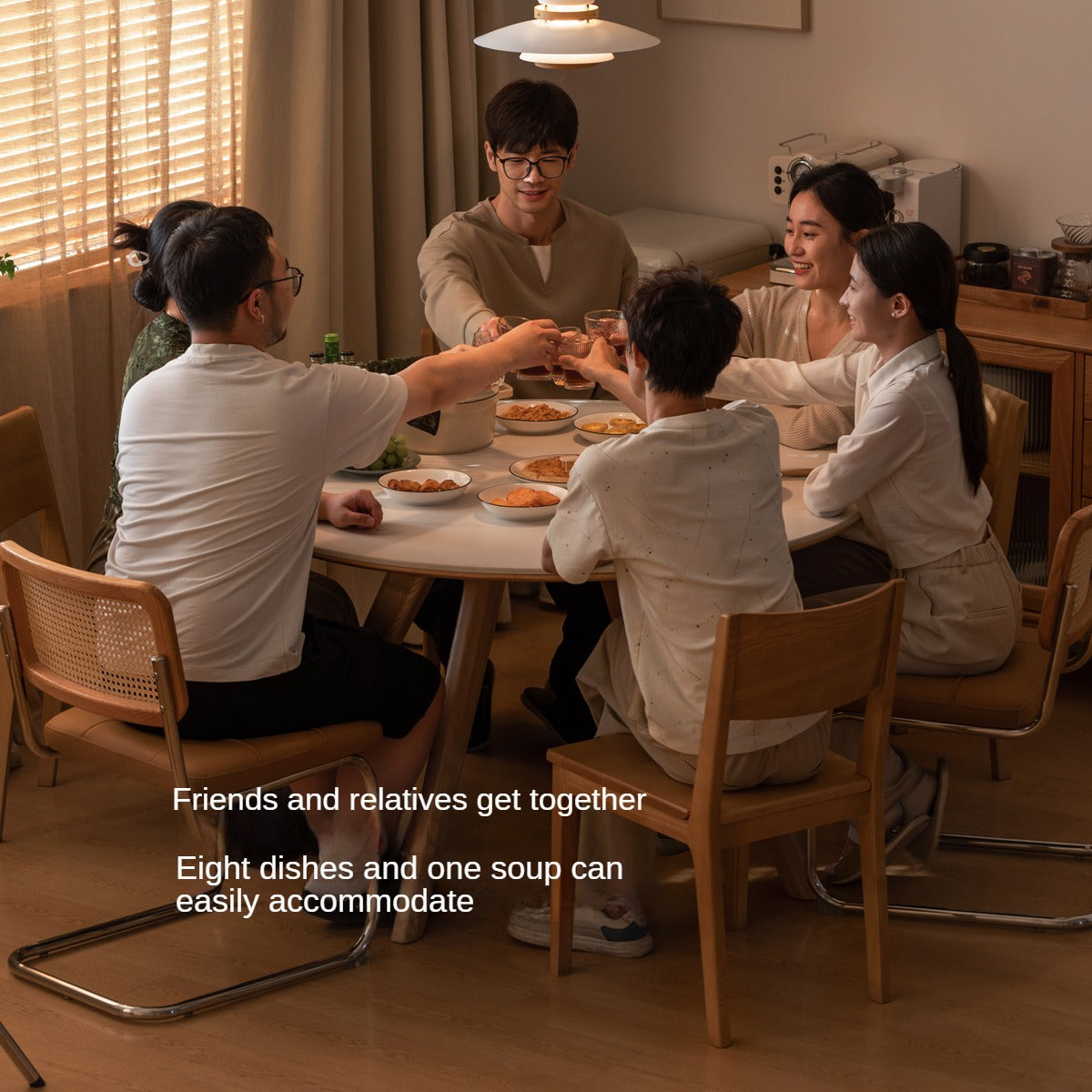 Ash Solid Wood Modern Rock Round Table.