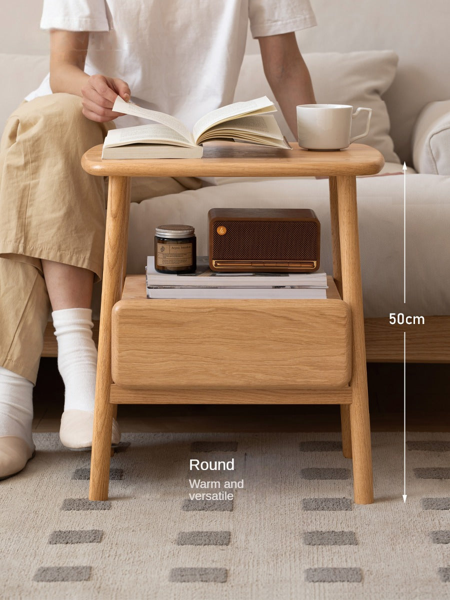 Oak, Beech Solid Wood Nightstand