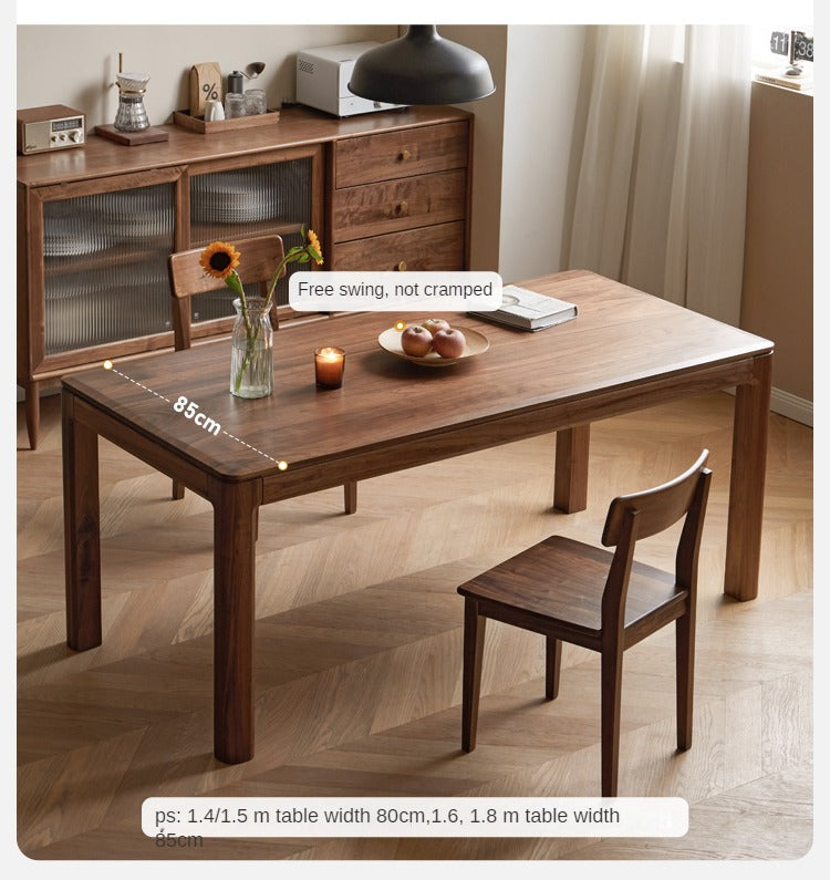 Black Walnut, Ash, Red Oak, Sandalwood Solid Wood Large Dining Table