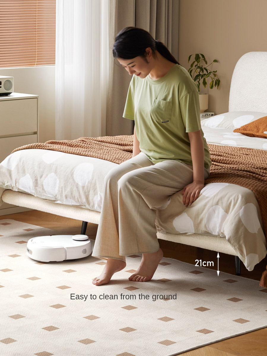 Fabric Soft Luminous White Suspension Imitation Lamb Fleece Bed