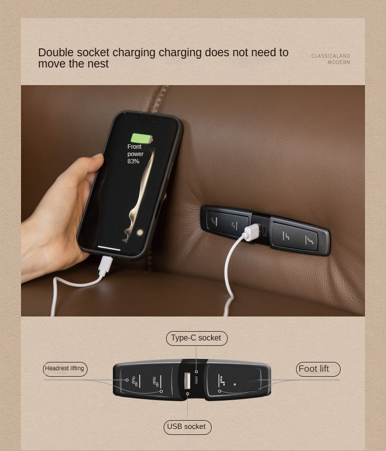 Electric Leather Zero Wall Function Sofa.