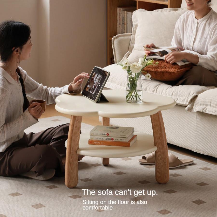 Poplar Solid Wood Cream Style Creative Coffee Table
