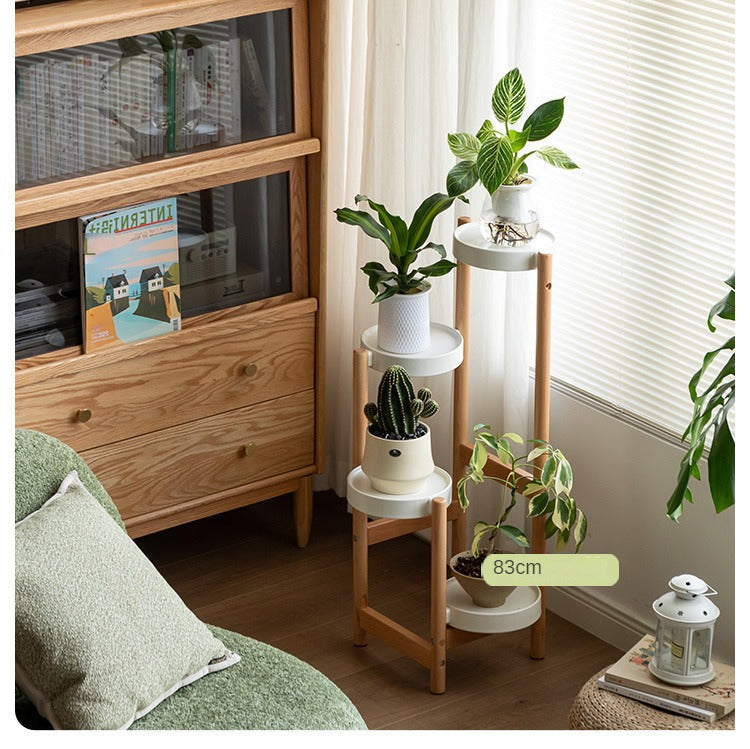 Beech Solid Wood Floor Simplified Multi layered Flower Rack