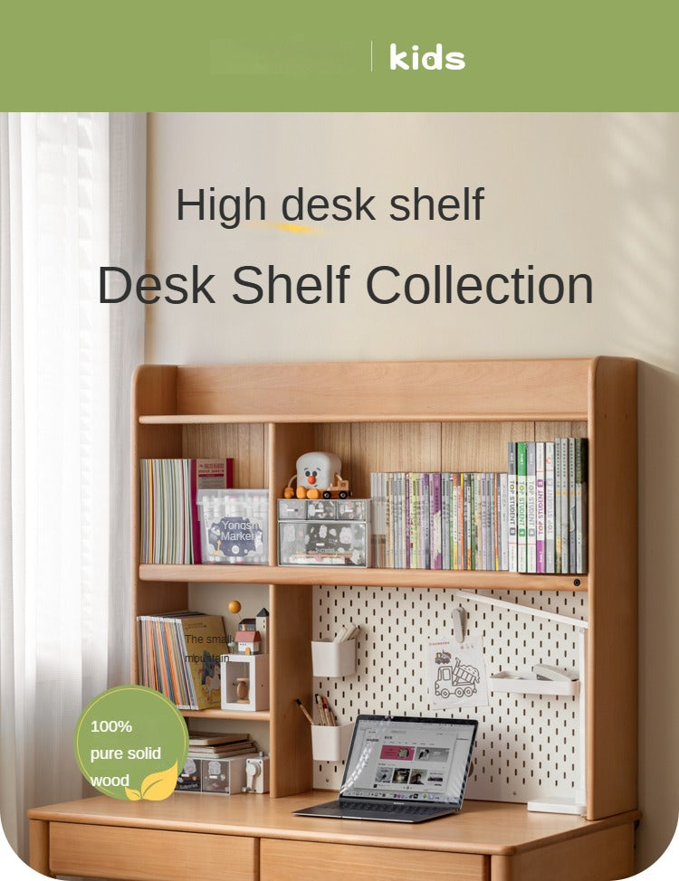 Beech, Oak, Poplar Solid Wood Study Desk with Shelf