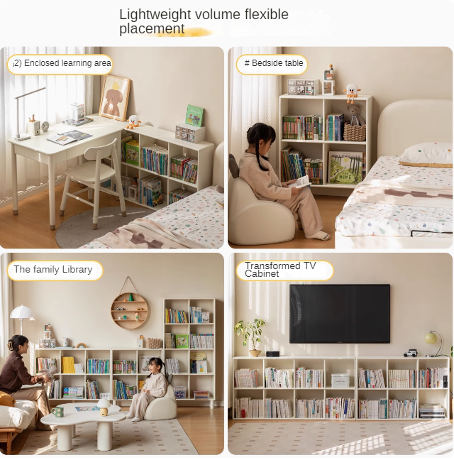 Rubber Solid Wood Cream Style Rack Combination Cabinet