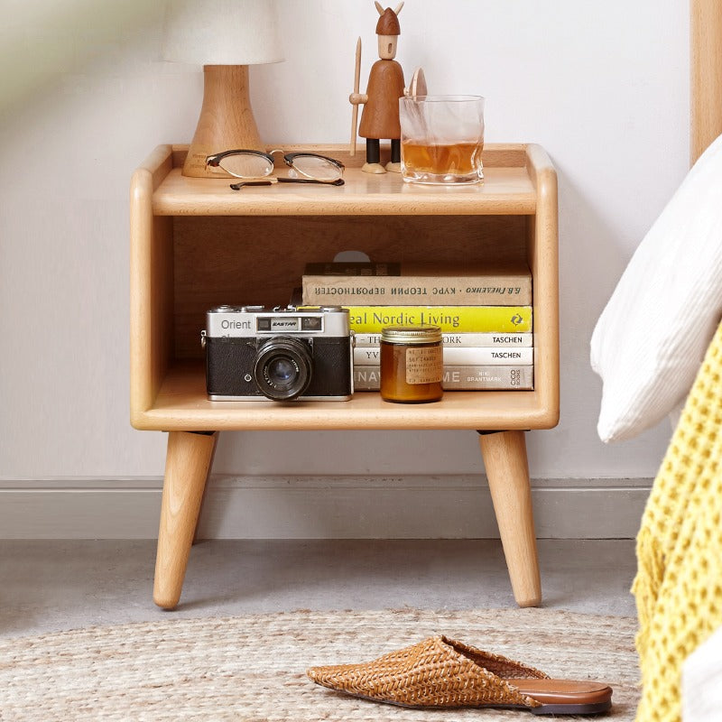 Beech solid wood Fully open nightstand