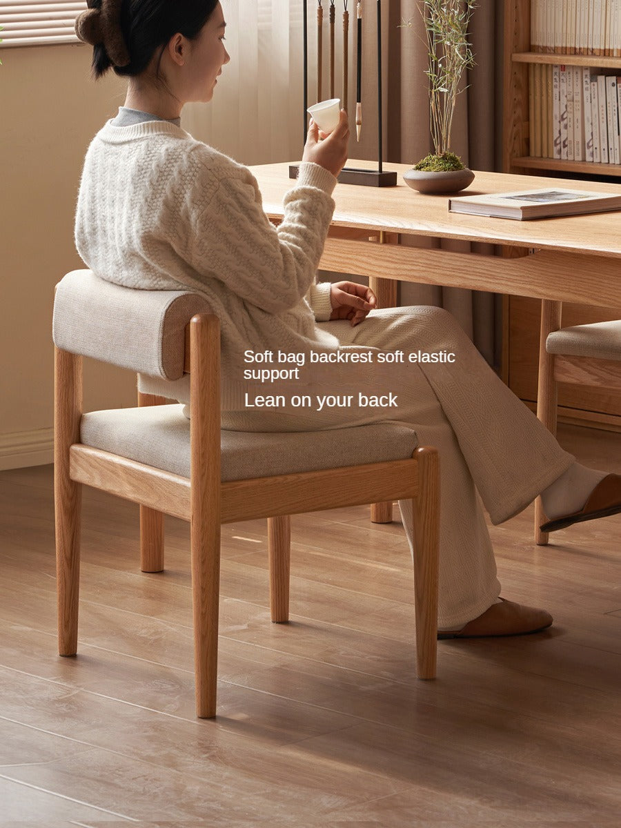 Oak Solid Wood Low Back Small Dining Chair
