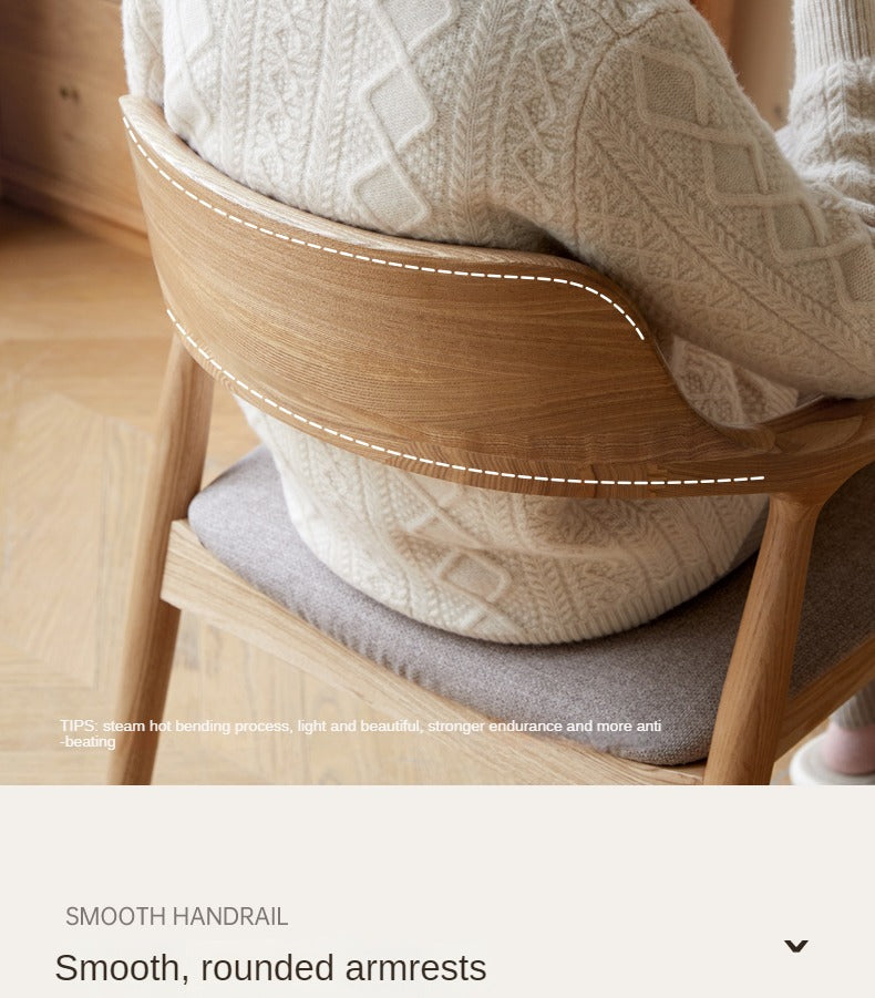 Ash Solid Wood Elegant Armchair