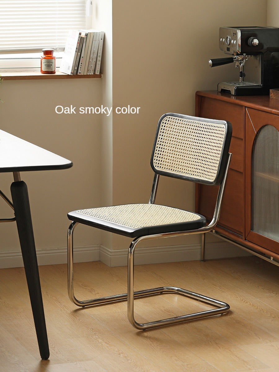 Oak Solid Wood Rattan Suspended Chair Set of 4pcs