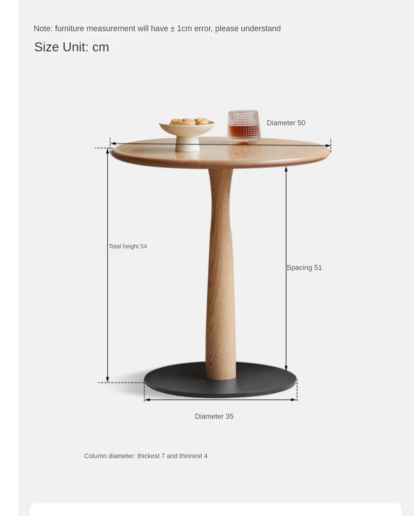 Oak, Black Walnut, Cherry, Beech Solid Wood Round Side Table Modern