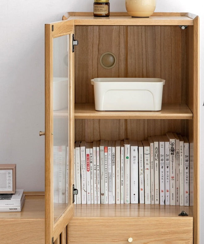 Ash Solid Wood Narrow Side Cabinet.