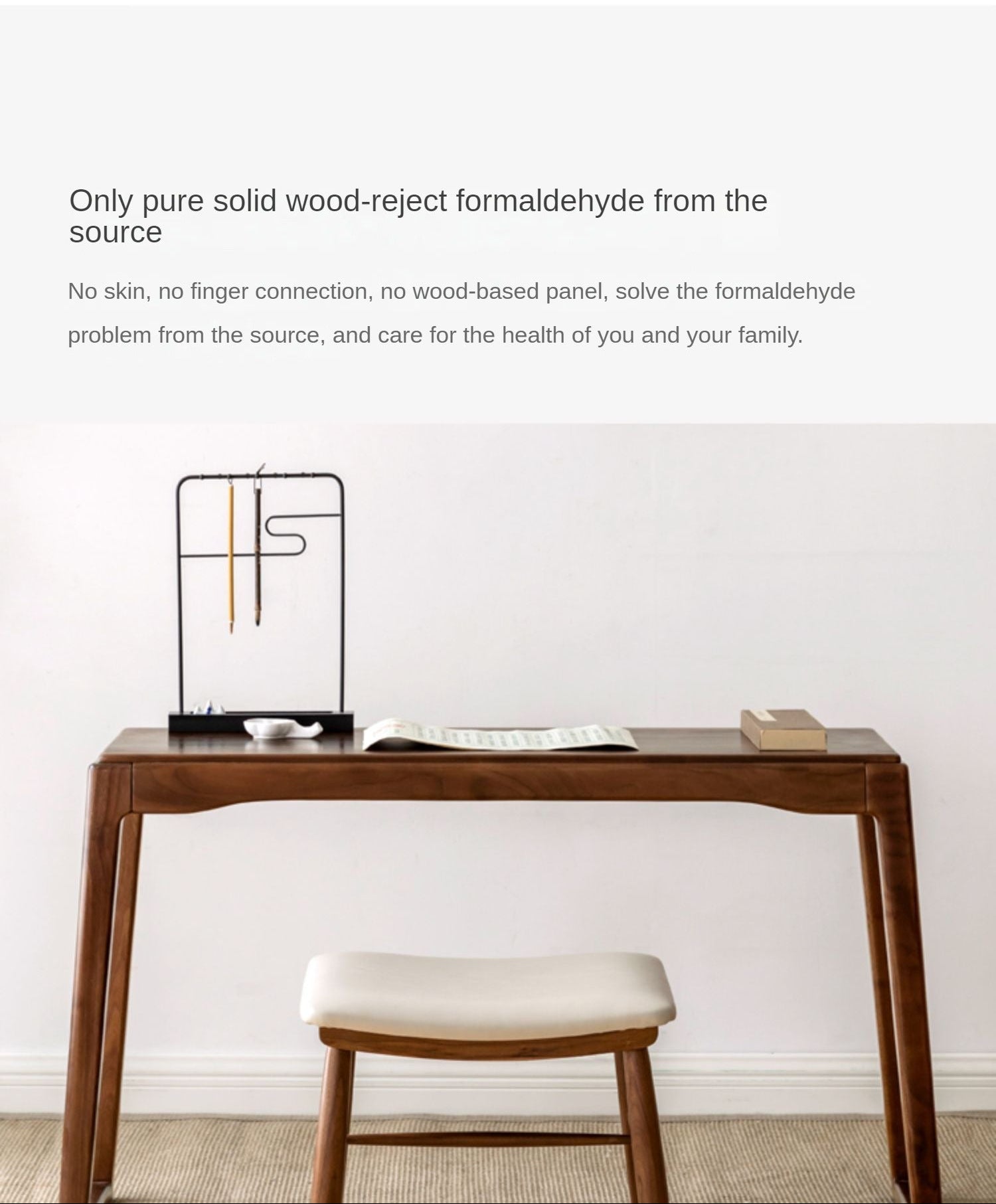 Black Walnut, Oak Solid Wood Desk