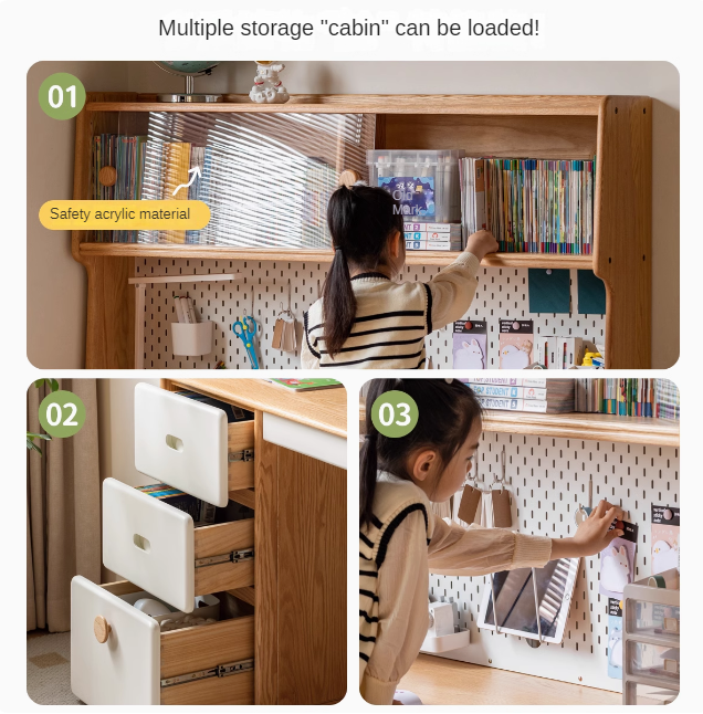 Oak Solid Wood Modern Children's Study Table