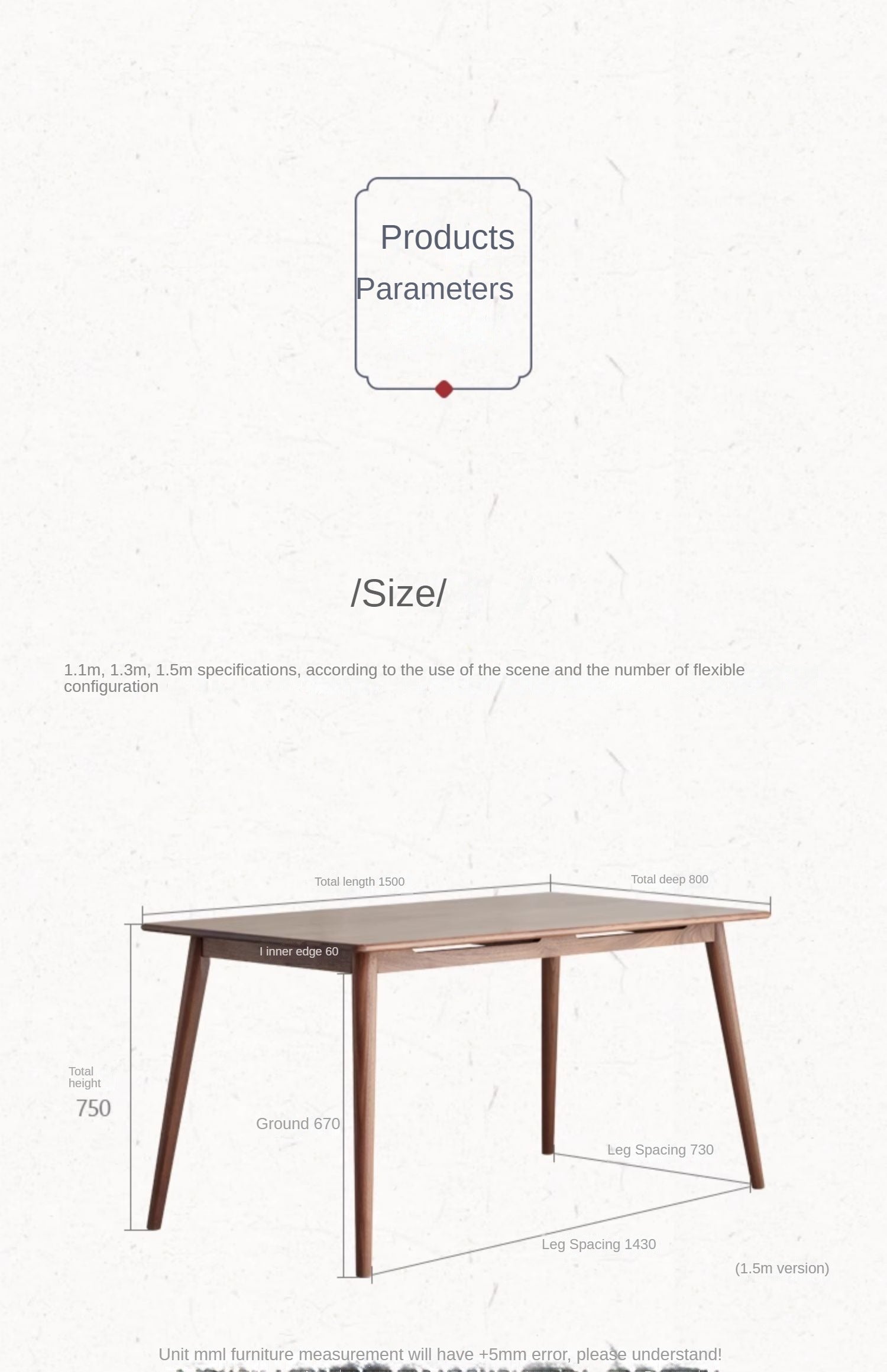 Black Walnut Solid Wood Rectangular Dining Table