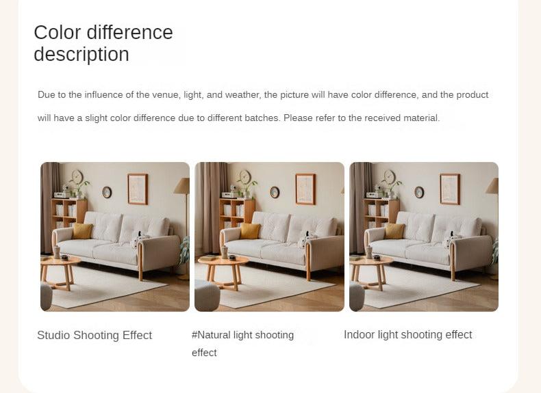 Oak Solid Wood Fabric White Cream Style Cat Scratching Cloth Sofa.