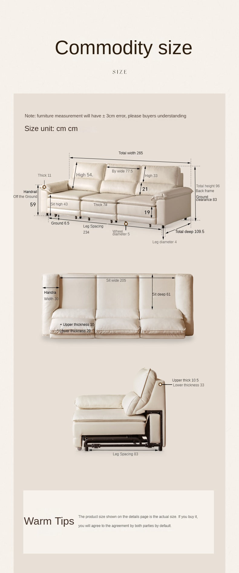 Ecological Cloud Leather Electric High Back Sofa Bed.