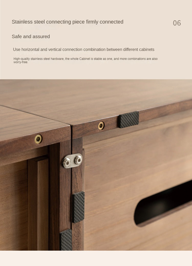 Black Walnut Solid Wood Free Combination Multifunctional Bookcase.