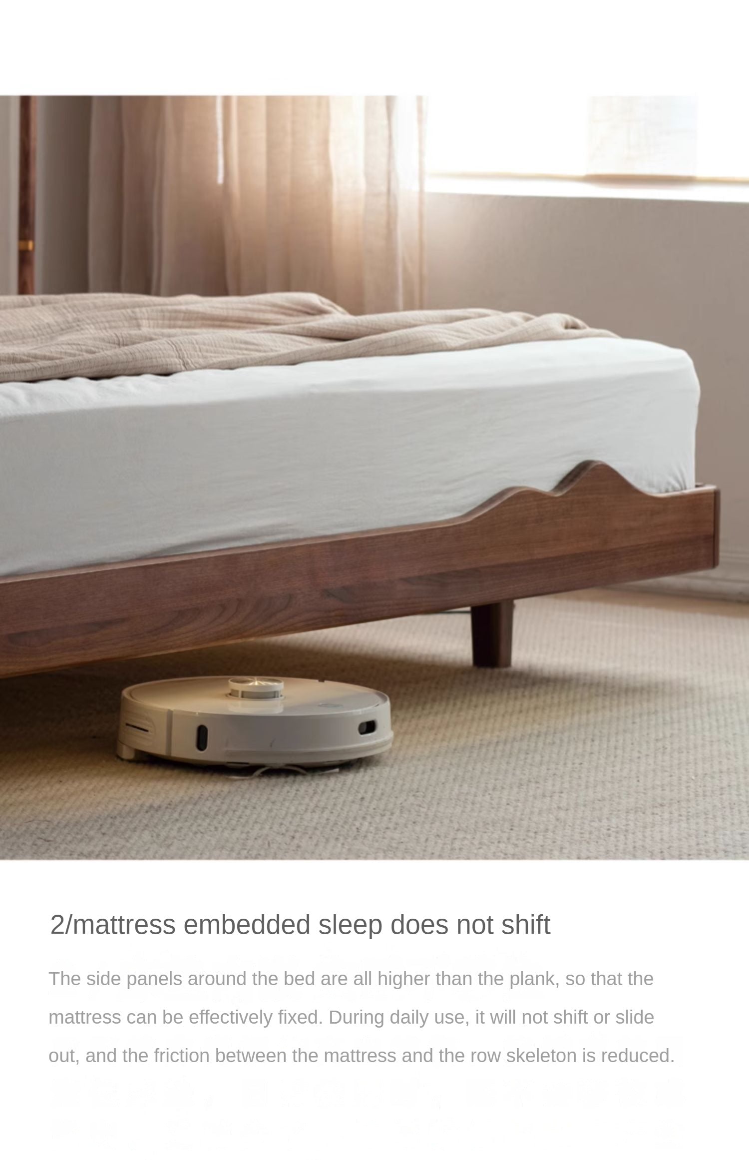 North American black walnut, Ash Solid Wood platform bed