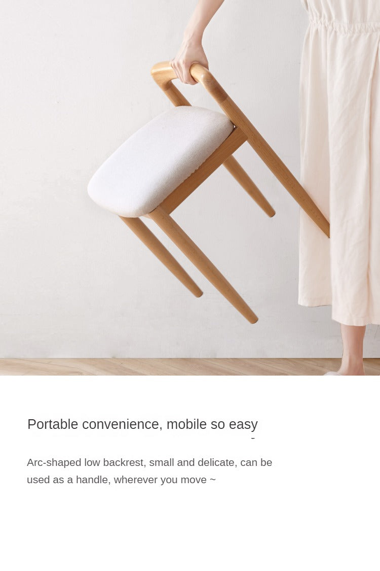 Beech solid wood makeup stool: