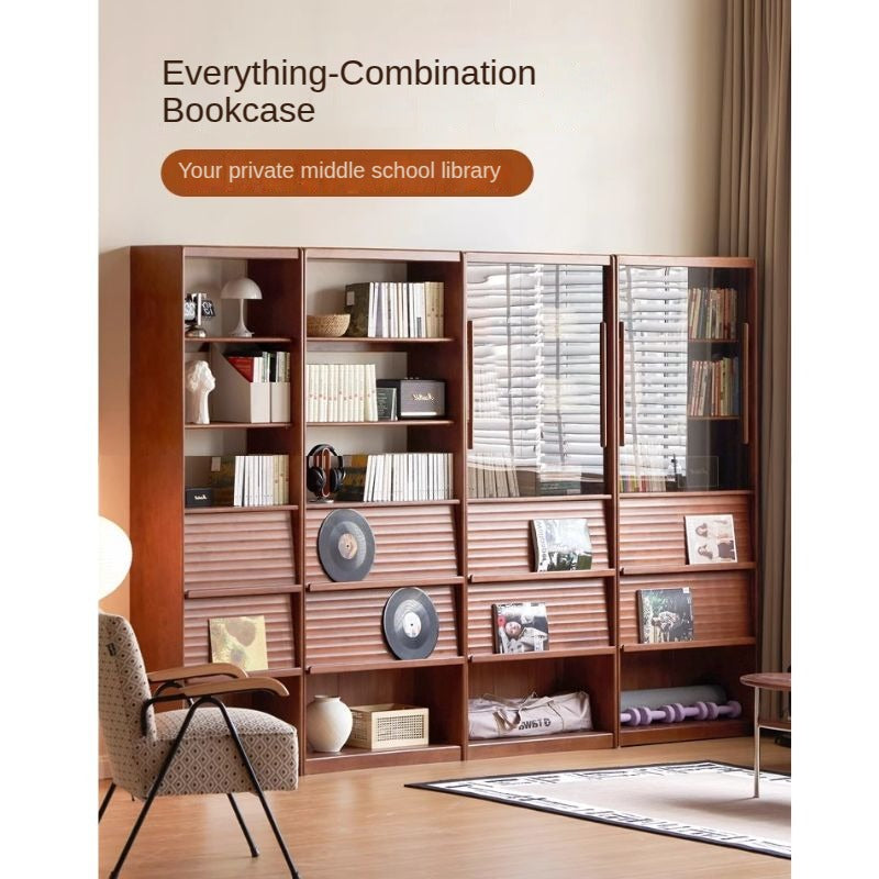 Rubber Solid Wood Bookcase Household Storage.
