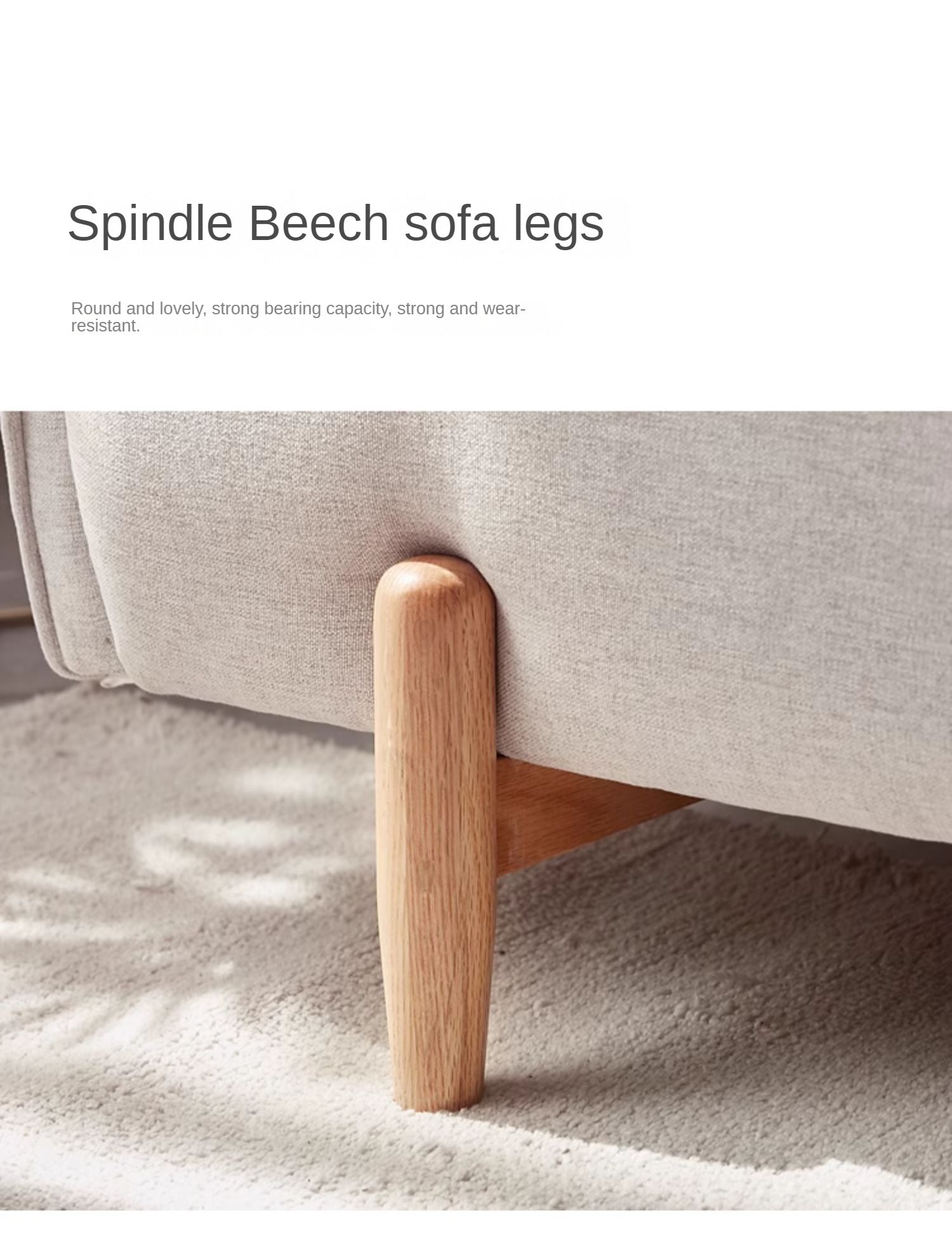Fabric Sofa Beech Solid Wood.