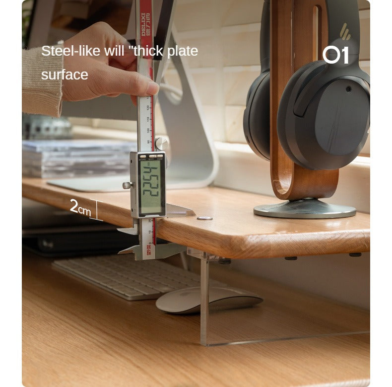 Oak, Rubberwood Solid Wood Bracket Suspended Table shelves