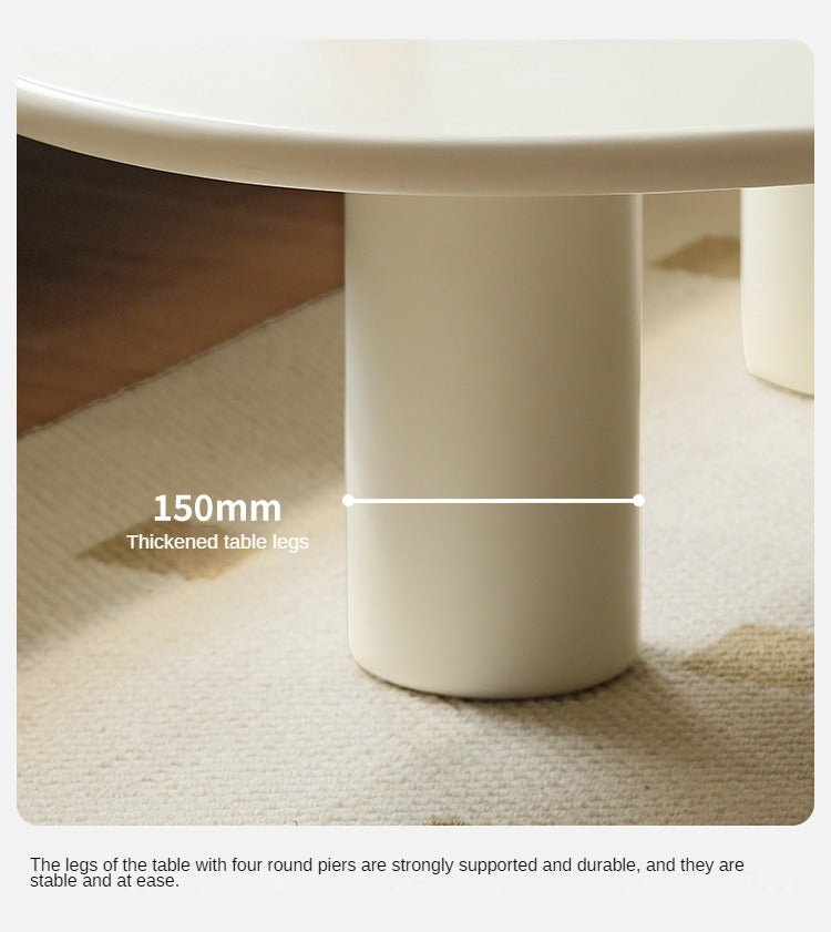 Coffee table creamy cloud Poplar solid wood"