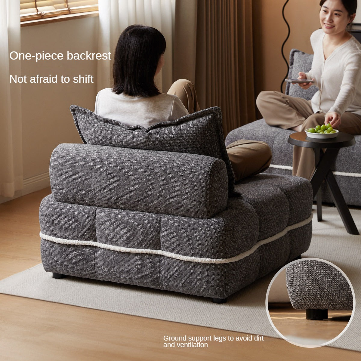 Fabric Modern Biscuit Piedmont Module Sofa,
