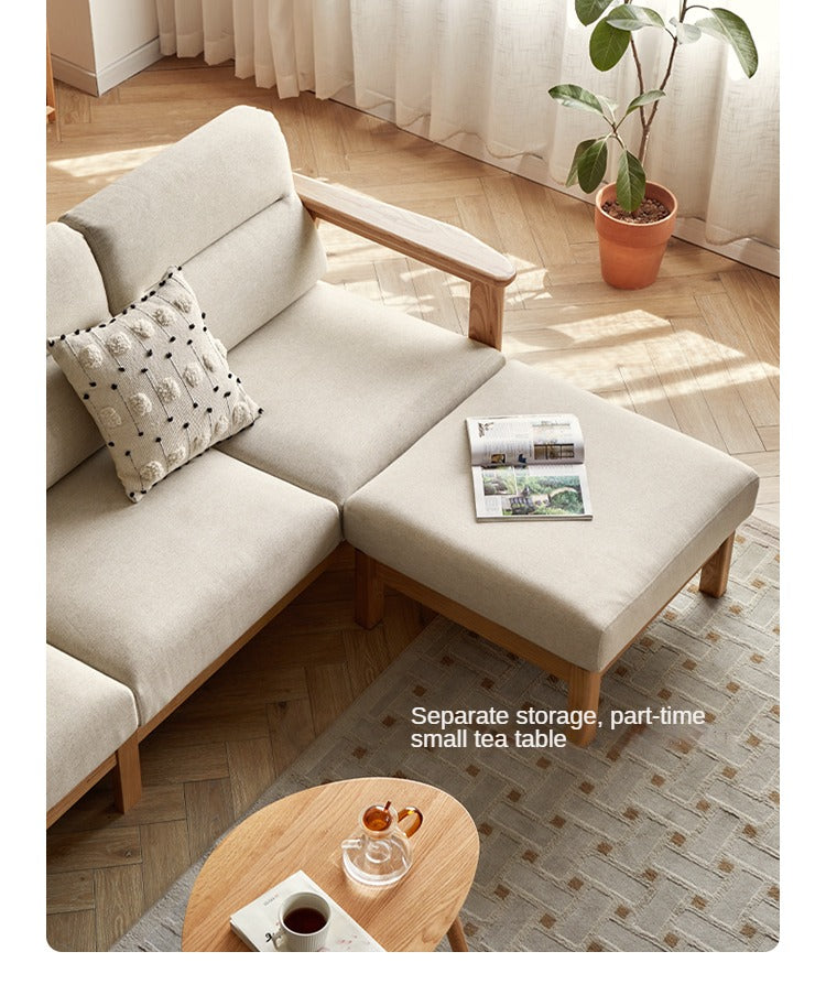 Ash Solid Wood Modern Sofa.