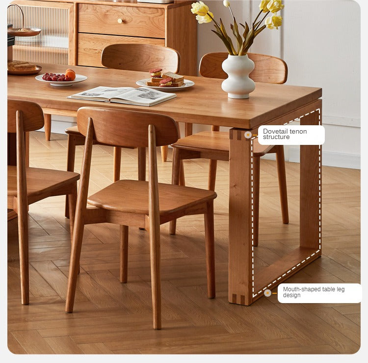 Cherry Wood Dining Table Island Table Integrated Large Board